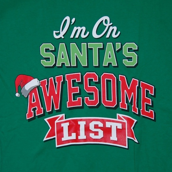 CHRISTMAS Shirt Kids Size XL Short Sleeve Green Unisex NWOT - Picture 3 of 3